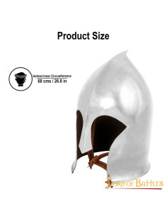 Barbuta da guerriero medievale con fodera in pelle 2