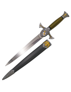 Pugnale medievale templare, finitura bronzo con pomo a croce