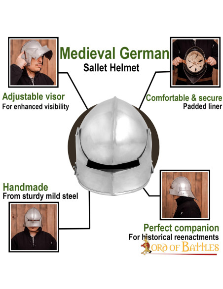 Elmo medievale German Sallet, con...
