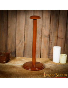 Supporto in legno per caschi, altezza 45,7 cm.