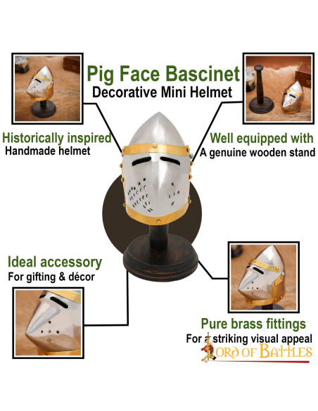 Casco bacinete Mini Pig Face, con...