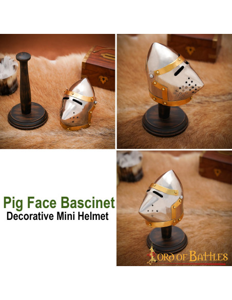 Casco bacinete Mini Pig Face, con...