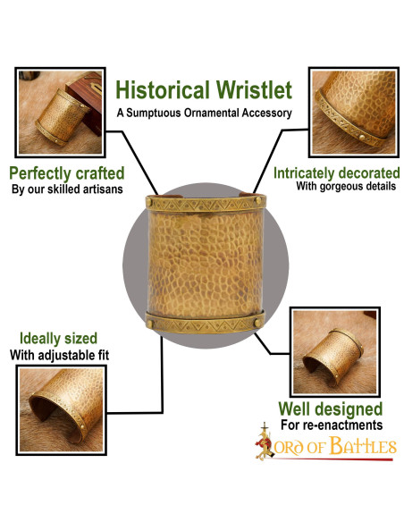 Bracciale decorato in ottone massiccio