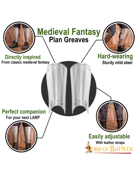 Schinieri metallici lisci Fantasy LARP