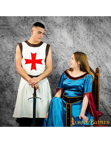 Tabardo Cavaliere Templare bianco con...