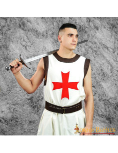 Tabardo Cavaliere Templare bianco con croce rossa