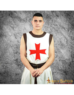 Tabardo Cavaliere Templare bianco con croce rossa 2