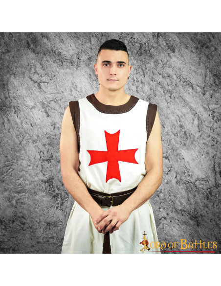 Tabardo Cavaliere Templare bianco con...