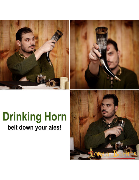 Autentico corno di bue vichingo da...