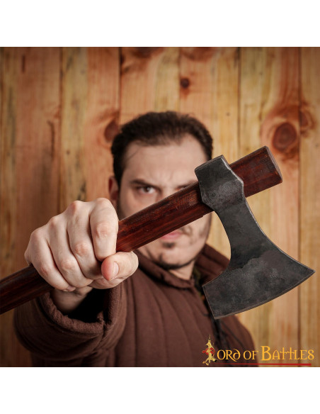 Ascia barbuta vichinga forgiata a mano