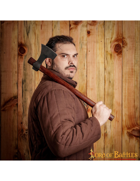 Ascia barbuta vichinga forgiata a mano