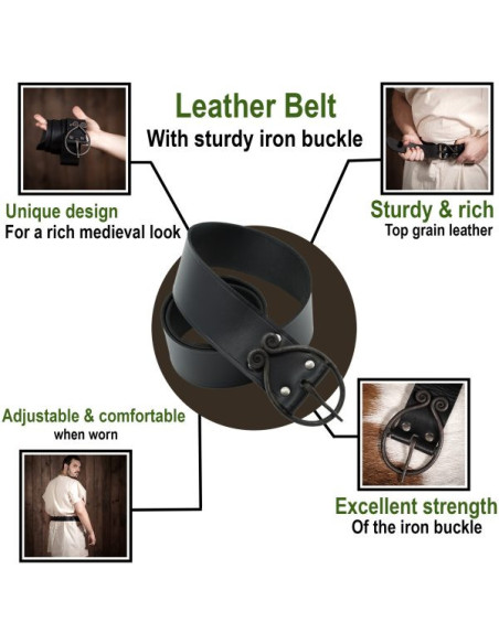 Cintura medievale con fibbia in ferro...