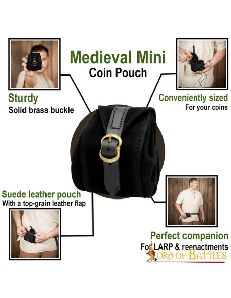 Borsa medievale in pelle fatta a mano