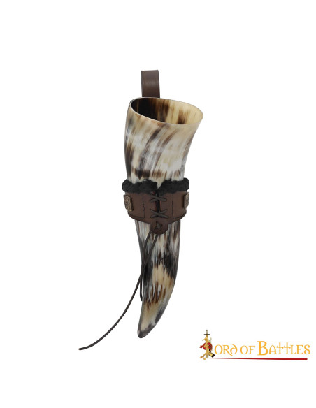 Tahalí per corna in cuoio foderato,...