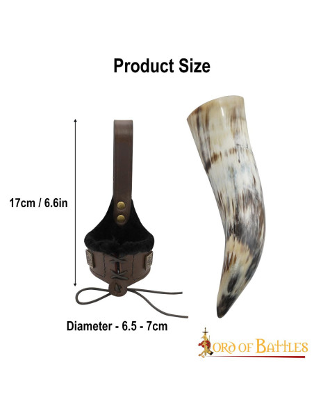 Tahalí per corna in cuoio foderato,...