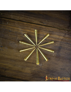 Set di 10 puntelli medievali in ottone (3,8 cm.)