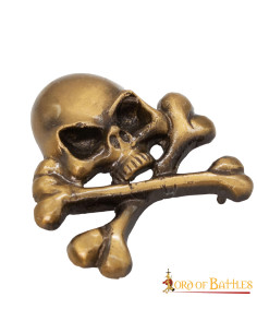 Patch teschio pirata in ottone per LARP 2