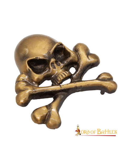 Patch teschio pirata in ottone per LARP
