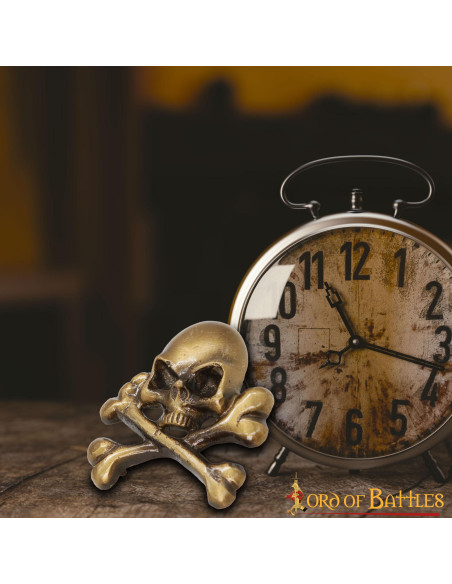 Patch teschio pirata in ottone per LARP