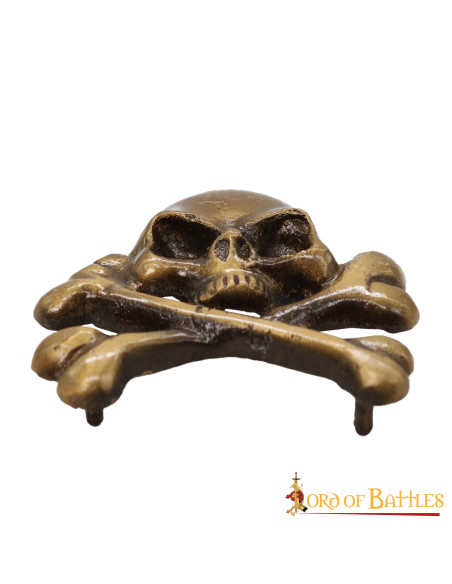 Patch teschio pirata in ottone per LARP