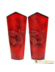 Bracciali Dragon Fantasy in pelle goffrata, rosso