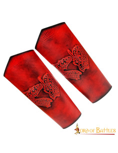 Bracciali Dragon Fantasy in pelle goffrata, rosso 2