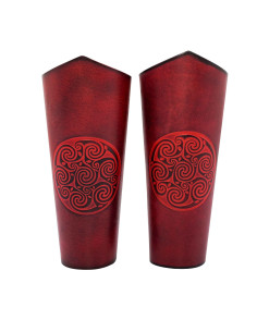 Bracciali a spirale celtica in pelle goffrata, rosso 2