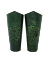 Braccialetti a spirale celtica in pelle goffrata verde