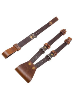 Baldric per spada composto da 3 cinture in cuoio 2