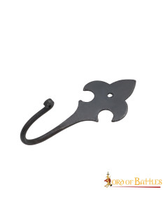 Appendiabiti medievale in ferro battuto fleur de lis da...