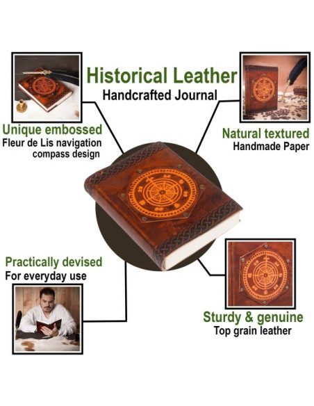 Diario di bordo Fleur de Lis, pelle