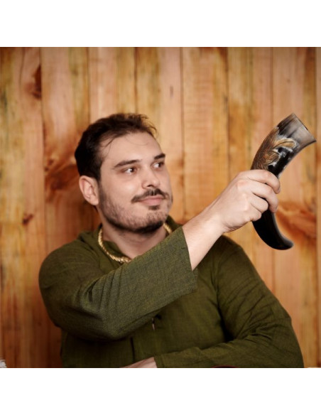 Corno per bere Fiore con macchioline,...