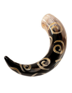 Corno per bere disegni a spirale carbonizzati 2