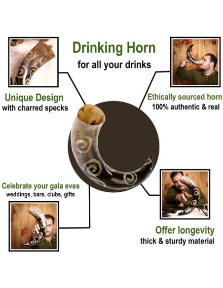 Corno per bere disegni a spirale...