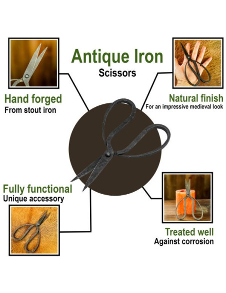 Forbici forgiate a mano in ferro antico