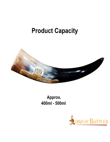 Corno vichingo con croce incisa,...