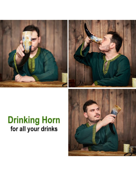 Corno vichingo con croce incisa,...