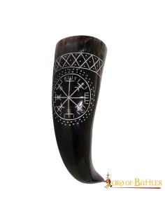 Corno Vegvisir vichingo in pelle di bue 2