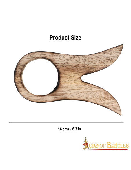 Supporto in legno per corno, 16 cm.