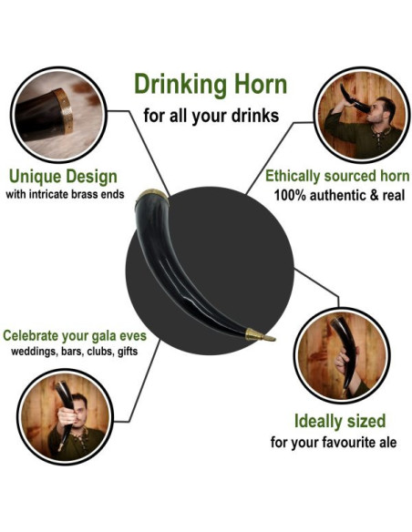 Corno per bere vichingo con raccordi...