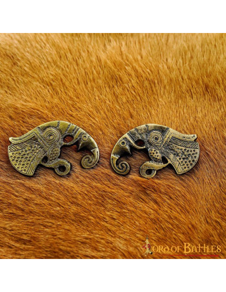 Corvi in ottone antico con supporti...