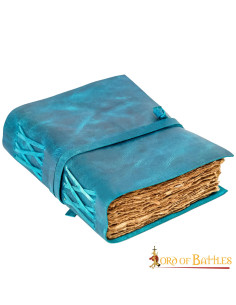 Diario di note fantasia fatto a mano in pelle blu