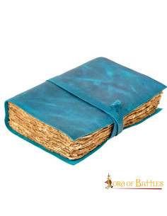 Diario di note fantasia fatto a mano in pelle blu 2