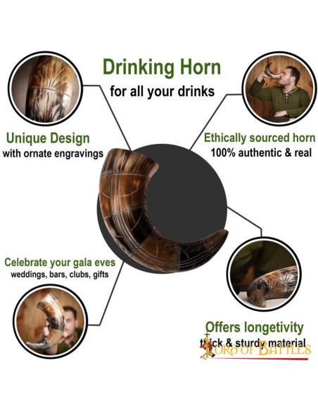 Corno potorio di bue vichingo con...