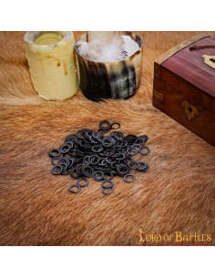 Anelli piatti in acciaio nero solido, 9 mm