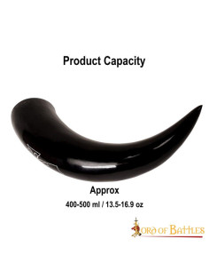 Corno di bue per bere con design nordico inciso 2