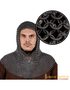 Boia cotta di maglia anelli rivettati, 9 mm.