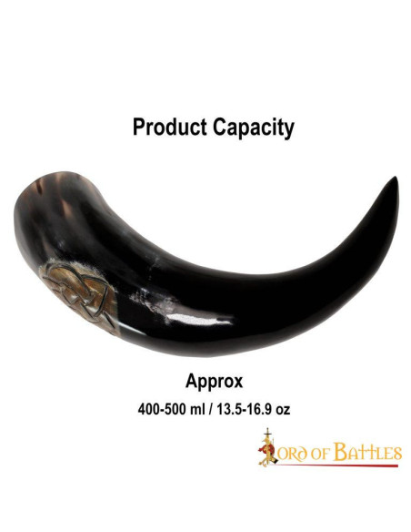 Corno potorio con nodi celtici incisi