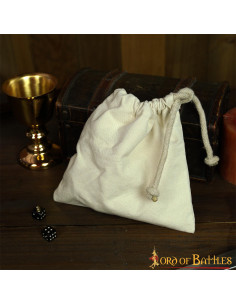 Borsa medievale in tela di cotone, ecru