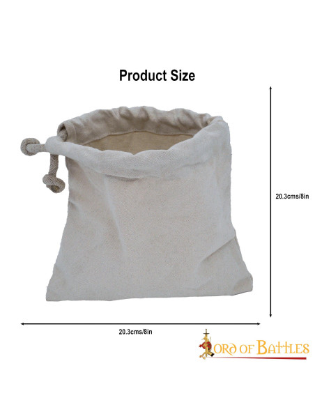 Borsa medievale in tela di cotone, ecru